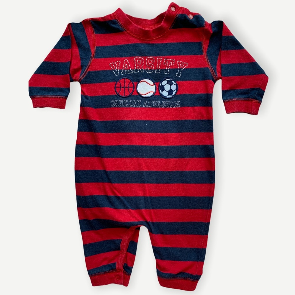 OSHKOSH B’Gosh Baby Boy Classic Rugby Striped‎ Jumper | Navy/Red | Size  3-6M